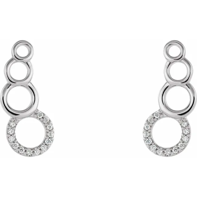 14K White .06 CTW Diamond Geometric Ear Climbers-