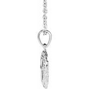 14K White Youth Heart with Cross 16-18" Necklace-