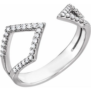 14K White 1/5 CTW Diamond Geometric Ring-
