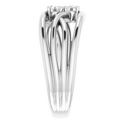 14K White 1/5 CTW Diamond Two-Stone Bypass Ring-