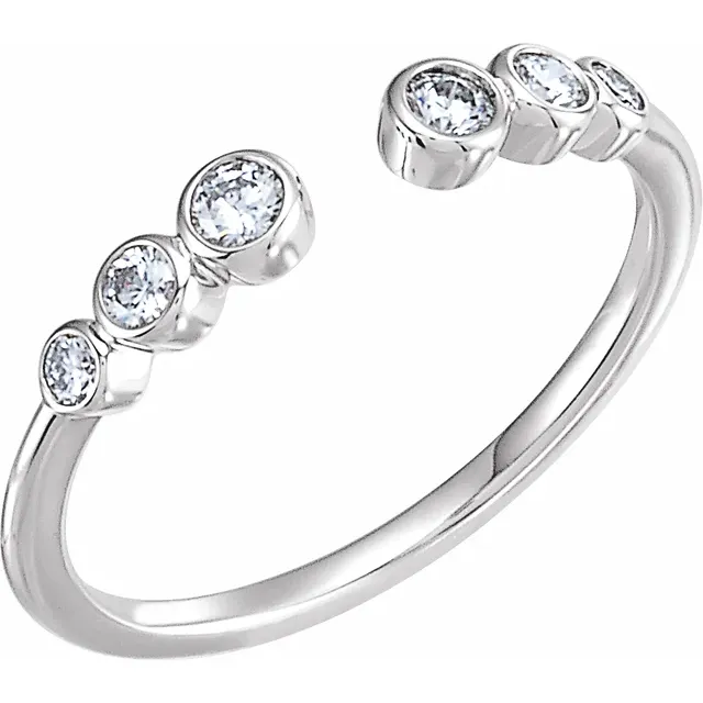 14K White 1/4 CTW Diamond Negative Space Ring-7.00 (approximate standard size)-