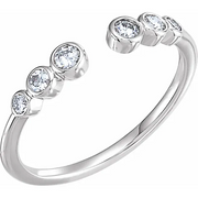 14K White 1/4 CTW Diamond Negative Space Ring-7.00 (approximate standard size)-