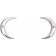 14K White .005 CTW Diamond Crescent Earrings-