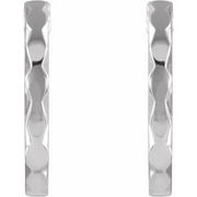 14K White Geometric Hoop Earrings-