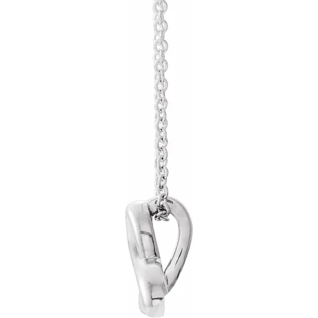 14K White Celtic-Inspired Trinity 16-18" Necklace-