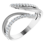 14K White 1/4 CTW Diamond Bypass Ring-