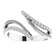 14K White 1/4 CTW Diamond Bypass Ring-