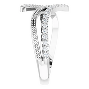 14K White 1/4 CTW Diamond Bypass Ring-