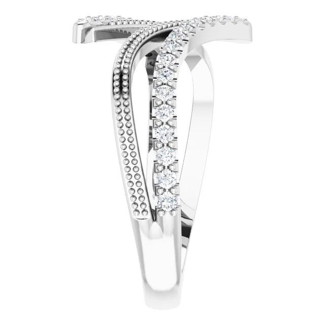 14K White 1/4 CTW Diamond Bypass Ring-