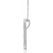 14K White Vintage-Inspired Vertical Bar 16" Necklace-
