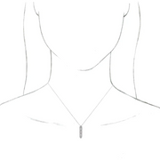 14K White Vintage-Inspired Vertical Bar 16" Necklace-
