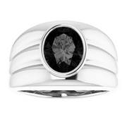 14K White Onyx Men's Ring-