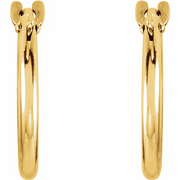14K Yellow 12.5 mm Hinged Hoop Earrings-