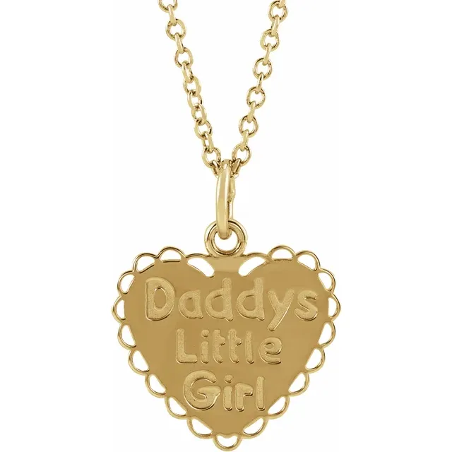 14K Yellow "Daddy's Little Girl" 15" Necklace-