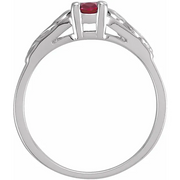 14K White January Youth Imitation Birthstone Ring-5-