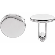 Stainless Steel 18.5 mm Engravable Round Cuff Links-