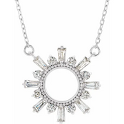 14K White 3/8 CTW Diamond Circle 16" Necklace-