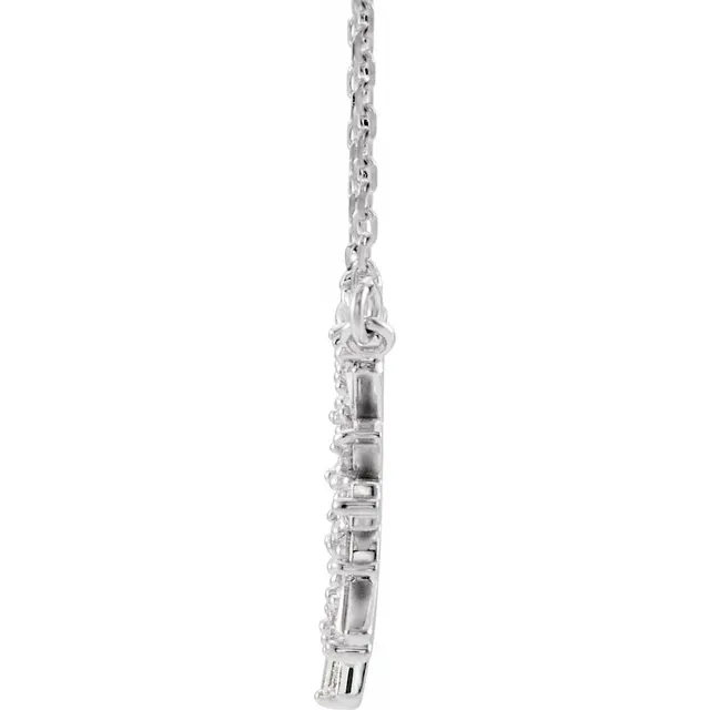 14K White 3/8 CTW Diamond Circle 16" Necklace-