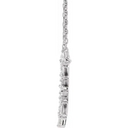 14K White 3/8 CTW Diamond Circle 16" Necklace-