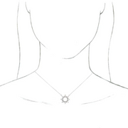 14K White 3/8 CTW Diamond Circle 16" Necklace-