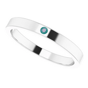 14K White Alexandrite Stackable Family Ring-