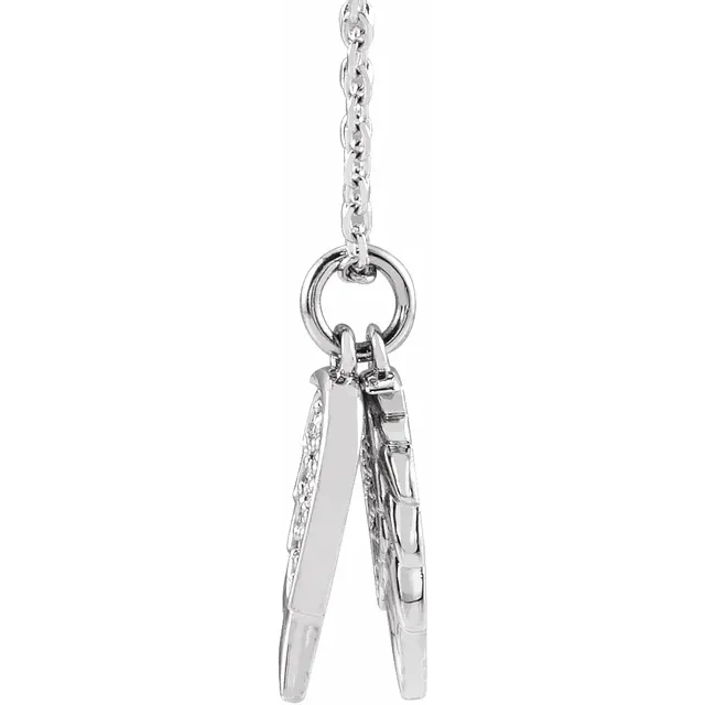 Platinum .03 CTW Diamond Angel Wings 16-18" Necklace-