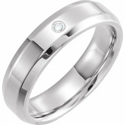 Platinum .04 CTW Diamond 6 mm Beveled-Edge Band Size 14.5-14.5-