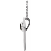 14K White Onyx Cabochon Pyramid 16-18" Necklace-