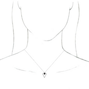 14K White Onyx Cabochon Pyramid 16-18" Necklace-