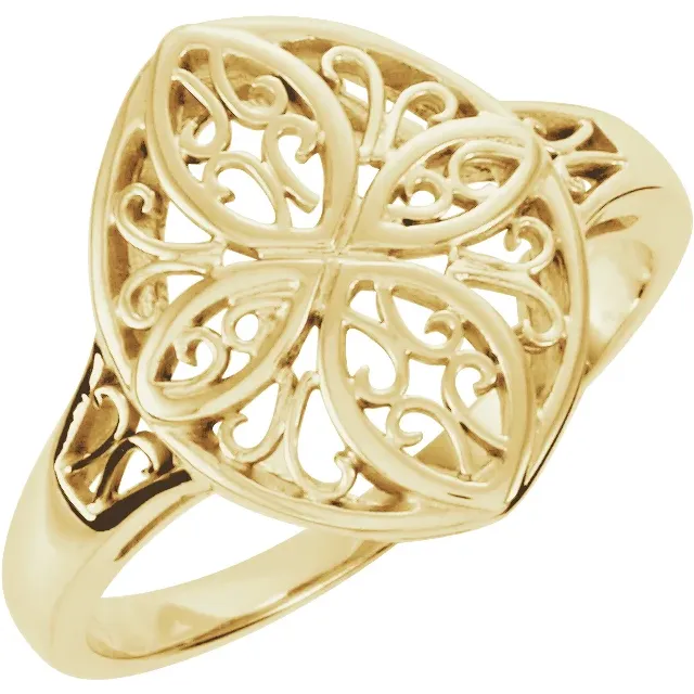18K Yellow Filigree Ring-