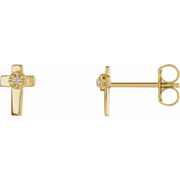 14K Yellow 7x5 mm .01 CTW Diamond Earrings-