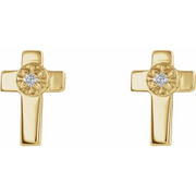 14K Yellow 7x5 mm .01 CTW Diamond Earrings-