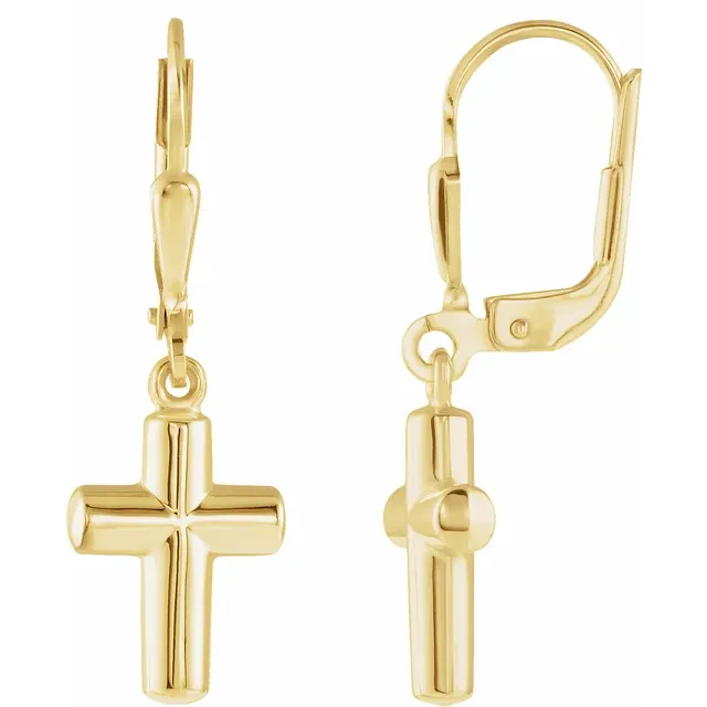 14K Yellow 12x9 mm Lever Back Earrings- Pair-