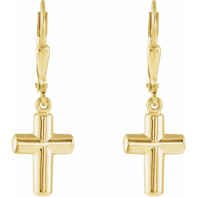 14K Yellow 12x9 mm Lever Back Earrings- Pair-