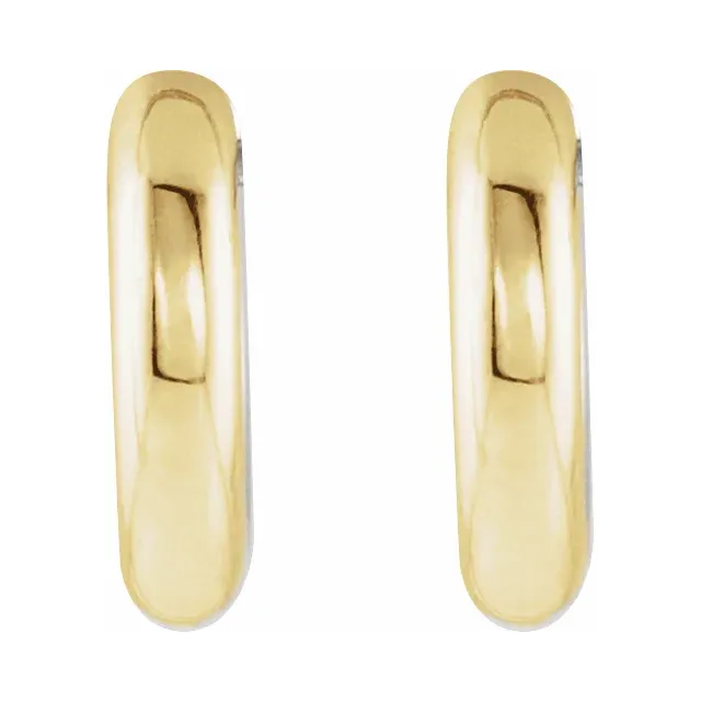 14K Yellow & White 12 mm Hinged Earrings-