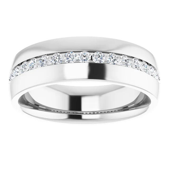14K White 3/8 CTW Diamond Band-