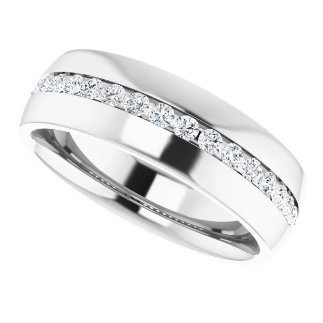 14K White 3/8 CTW Diamond Band-