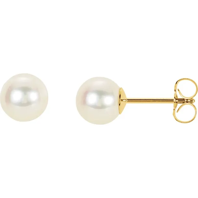 14K Yellow 6.5-7 mm Panache Freshwater Cultured Pearl Earrings-