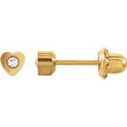 24K Gold-Washed Stainless Steel Imitation Crystal Piercing Earrings-
