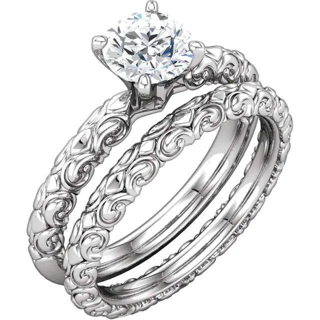 14K Rose Sculptural-Inspired Shank-