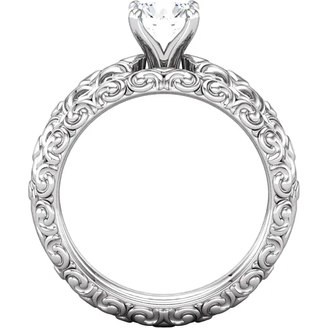 14K Rose Sculptural-Inspired Shank-