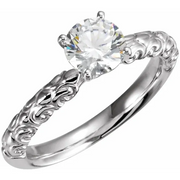14K Rose Sculptural-Inspired Shank-