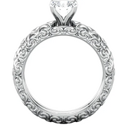 14K Rose Sculptural-Inspired Shank-