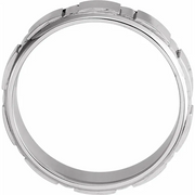 18K White 6 mm Patterned Band Size 16-