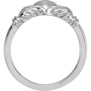 14K White Claddagh Ring-