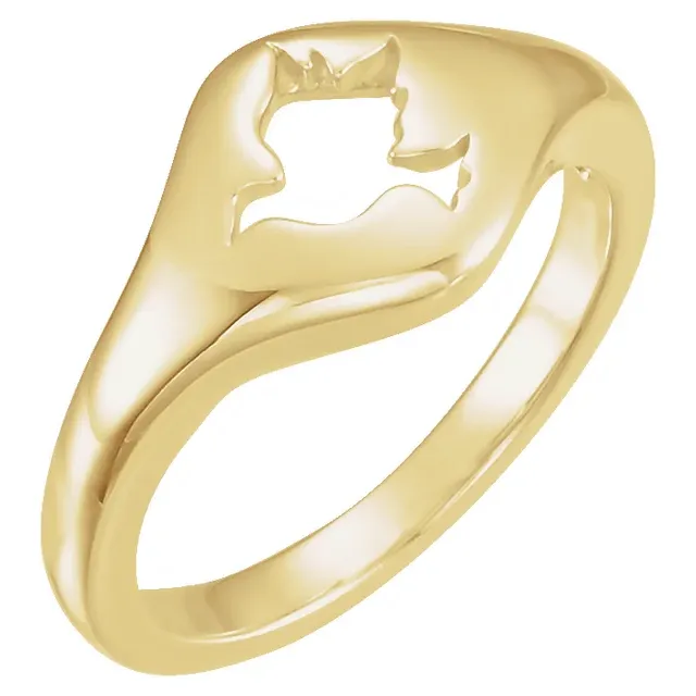 14K Yellow 10.5mm Dove Ring-