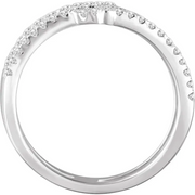 14K White 3/8 CTW Diamond Sideways Cross Ring-7.00 (approximate standard size)-