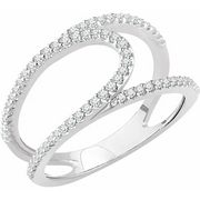 14K White 1/3 CTW Diamond Negative Space Ring-