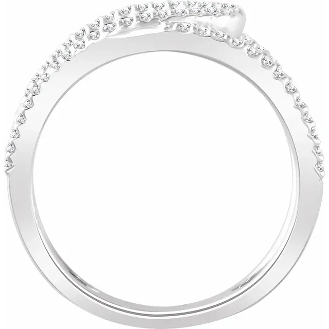 14K White 1/3 CTW Diamond Negative Space Ring-