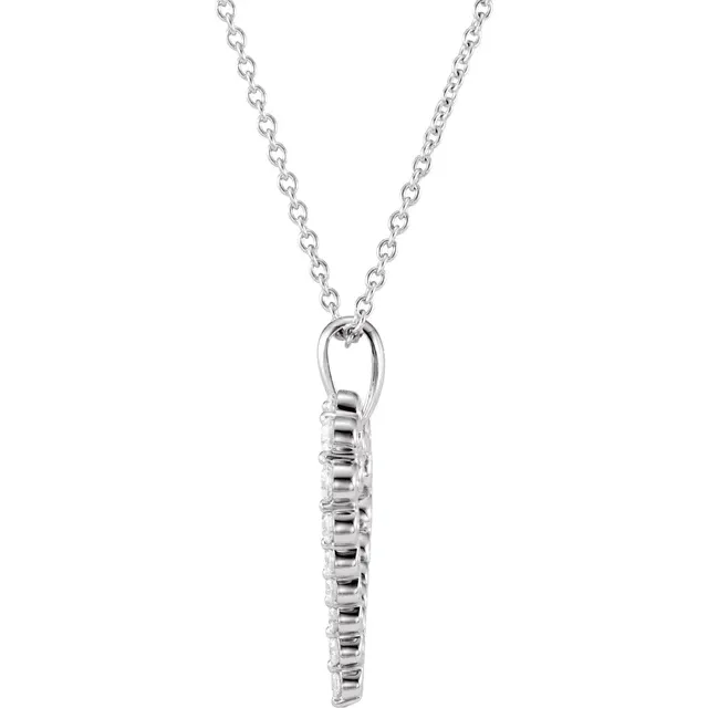 14K White 1 CTW Diamond Heart 18" Necklace-